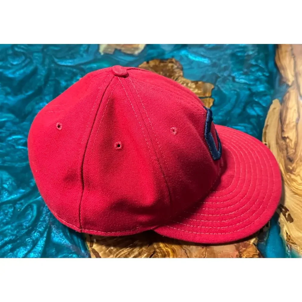 New Era 59Fifty Cleveland Indians Block C Men's 7 5/8 Fitted Cool Base Hat Cap